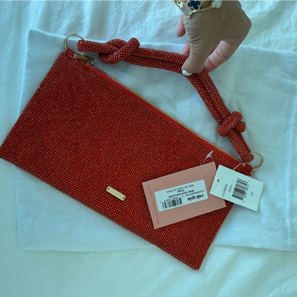 Cult Gaia Hera Nano Knotted Embellished Shoulder Bag color Poppy - Picture 5 of 6